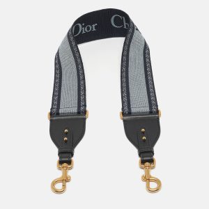Dior Navy Blue/Black Embroidered Canvas and Leather Adjustable Shoulder Bag Strap, Luggage Accessories - Luxury Closet catalog
