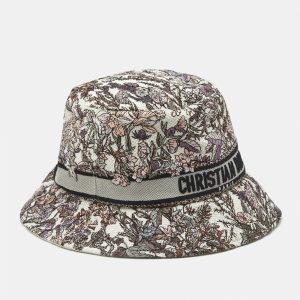 Christian Dior Purple Floral Embroidered Cotton Bob-D Bobby Hat, Apparel & Accessories - Luxury Closet catalog