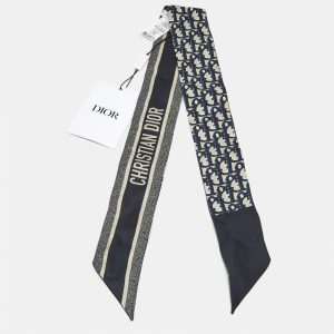 Christian Dior Navy Blue Toile de Jouy Silk Bandeau Scarf, Scarves & Shawls - Luxury Closet