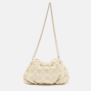 Dior Dusty Ivory Cannage Beaded Fabric Dream Bucket Bag, Handbags - Luxury Closet catalog