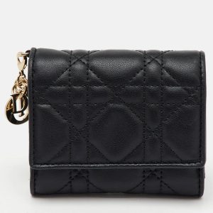 Dior Black Cannage Leather Lady Dior Trifold Wallet, Wallets & Money Clips - Luxury Closet catalog