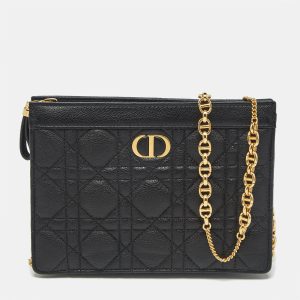 Dior Black Cannage Leather Caro Every Dior Pouch, Clutches & Special Occasion Bags - Luxury Closet catalog