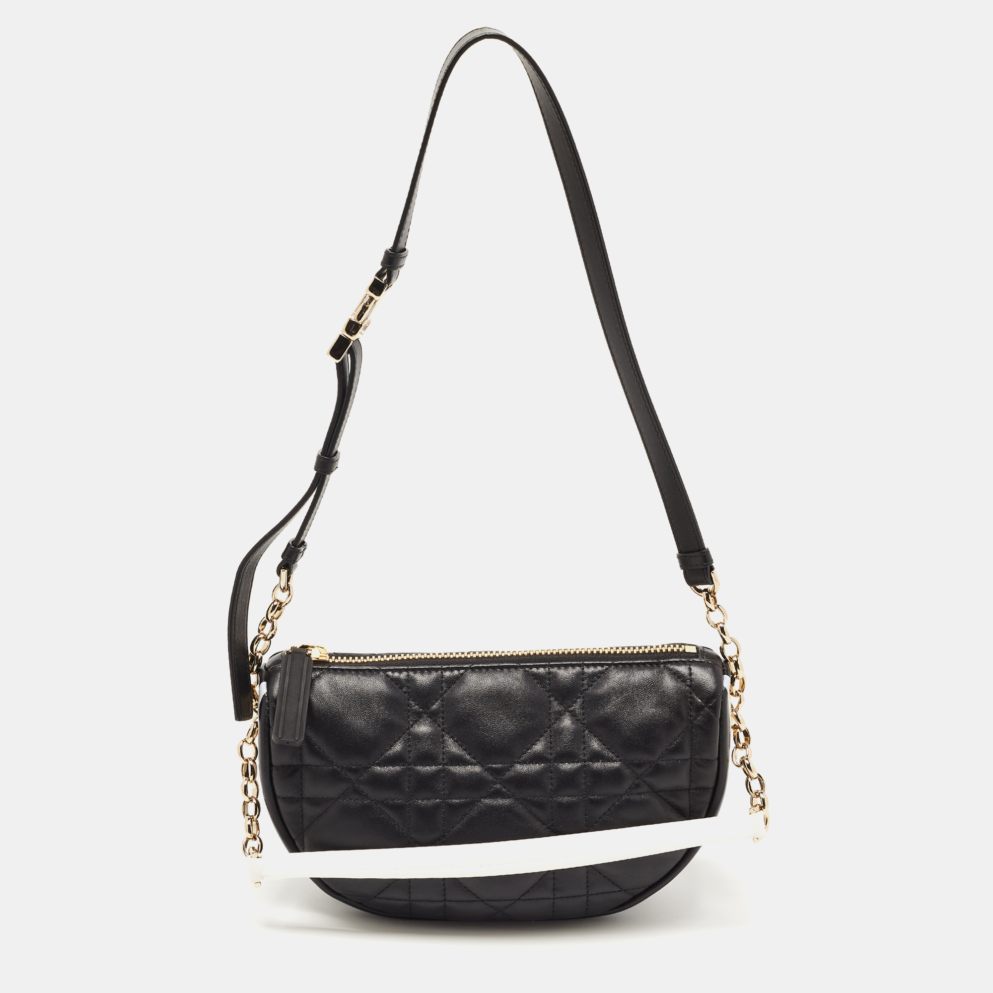 Dior Black Cannage Leather Small Vibe Hobo, Shoulder Bags - Luxury Closet
