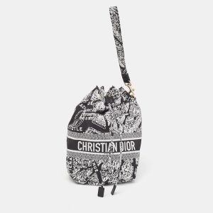 Dior Black/White Plan De Paris Nylon Diortravel Pouch, Clutches & Special Occasion Bags - Luxury Closet