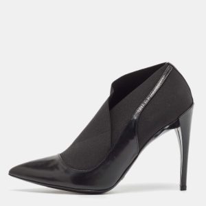 Dior Black Patent Leather and Stretch Fabric Ankle Booties Size 39, Boots - Luxury Closet catalog
