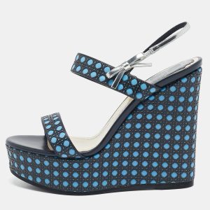 Dior Multicolor Cannage Leather Platform Wedge Sandals Size 36, Sandals - Luxury Closet catalog