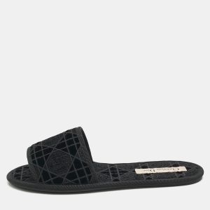 Dior Black Cannage Velvet Chez Moi Flat Slides 37.5, Flats - Luxury Closet catalog