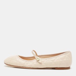 Dior Peach Cannage Leather Mary Jane Ballet Flats Size 39.5, Flats - Luxury Closet catalog