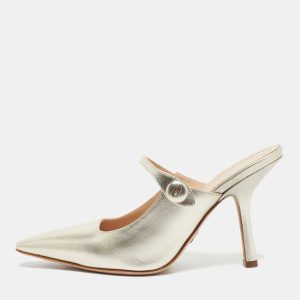 Dior Gold Leather Capture Heel Mules Size 36, Sandals - Luxury Closet catalog