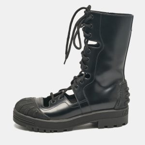 Dior Black Leather Combat Boots Size 37, Boots - Luxury Closet catalog