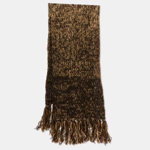 Dolce & Gabbana Brown Crochet Wool Fringed Scarf, Scarves & Shawls - Luxury Closet catalog