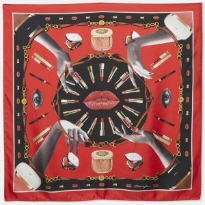 Dolce & Gabbana Red Make-Up Print Silk Scarf, Scarves & Shawls - Luxury Closet catalog