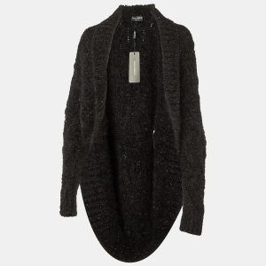 Dolce & Gabbana Black Lurex Cashmere & Angora Knit Circle Cardigan S, Sweaters & Cardigans - Luxury Closet catalog