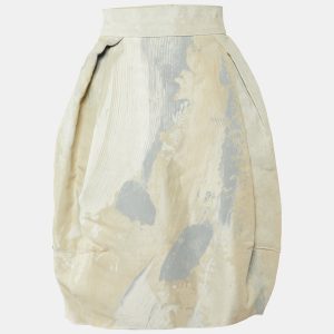 Dolce & Gabbana Cream Printed Cotton Skirt S, Skirts - Luxury Closet