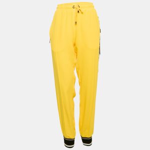 Dolce & Gabbana Yellow Crepe Logo Tape Trimmed Trackpants L, Clothing - Luxury Closet catalog