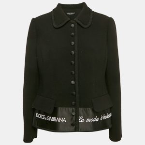 Dolce & Gabbana Black Embroidered Wool Button Front Jacket L, Coats & Jackets - Luxury Closet catalog