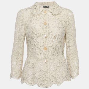 Dolce & Gabbana Ecru Lace Button Front Jacket M, Coats & Jackets - Luxury Closet catalog