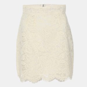 Dolce & Gabbana Cream Lace Mini Skirt S, Skirts - Luxury Closet
