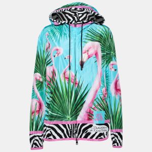 Dolce & Gabbana Blue Flamingo Printed Synthetic Hooded Jacket XL, Coats & Jackets - Luxury Closet catalog
