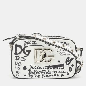 Dolce & Gabbana White/Black Printed Leather Crossbody Bag, Handbags - Luxury Closet catalog
