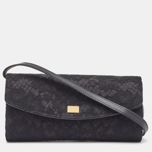 Dolce & Gabbana Black Lace and Satin Flap Crossbody Bag, Shoulder Bags - Luxury Closet catalog