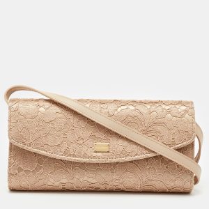 Dolce & Gabbana Beige Lace and Satin Flap Crossbody Bag, Shoulder Bags - Luxury Closet catalog