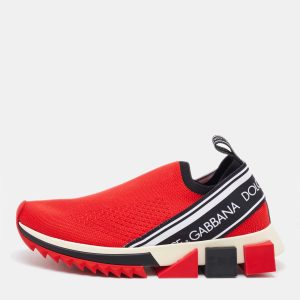 Dolce & Gabbana Red Knit Fabric Sorrento Slip On Sneakers Size 36, Athletic Shoes & Sneakers - Luxury Closet catalog