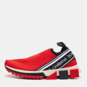 Dolce & Gabbana Red Knit Fabric Sorrento Slip On Sneakers Size 36.5, Athletic Shoes & Sneakers - Luxury Closet catalog