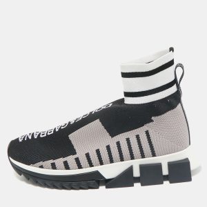 Dolce & Gabbana Black Knit Fabric Sorrento High Top Sneakers Size 37.5, Athletic Shoes & Sneakers - Luxury Closet