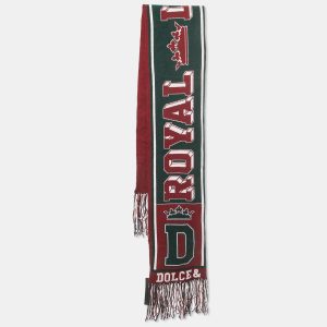 Dolce & Gabbana Red Logo Cashmere Fringed Muffler, Scarves & Shawls - Luxury Closet catalog
