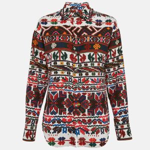 Dsquared2 Multicolor Printed Sateen Easy Dean Shirt S, Shirts & Tops - Luxury Closet