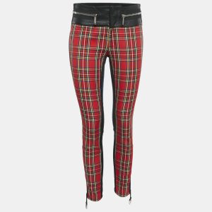 Dsquared2 Red/Blue Scottish Check and Denim Denise Fit Jeans S Waist 29', Jeans - Luxury Closet