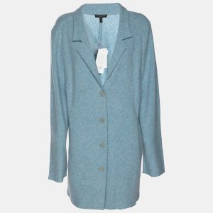 Eileen Fisher Blue Wool Button Front Blazer XXL, Coats & Jackets - Luxury Closet