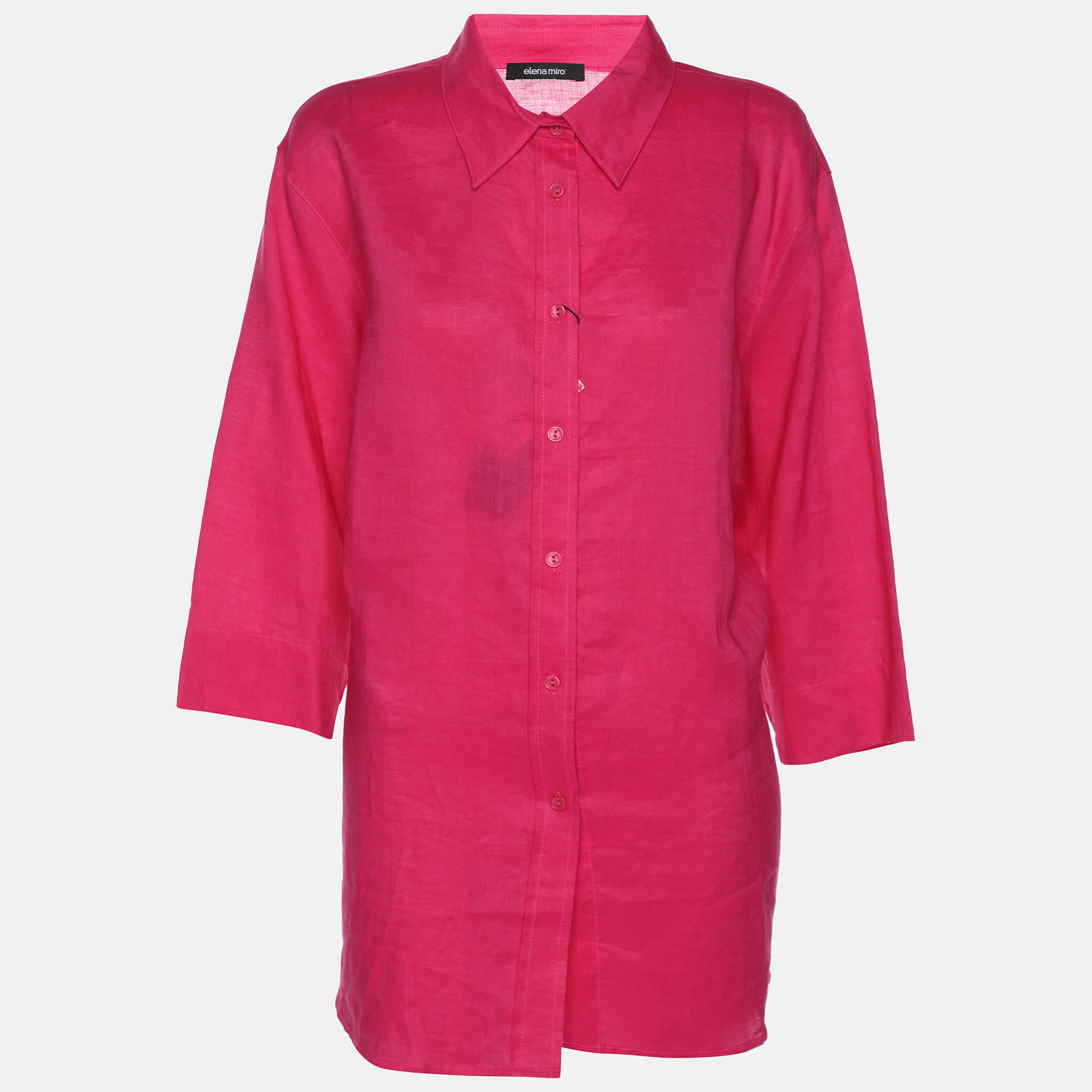 Elena Miro Pink Ramie 3/4 Sleeve Shirt XL, Shirts & Tops - Luxury Closet