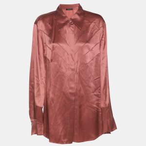 Elena Miro Metallic Pink Silk Long Sleeve Shirt XL, Shirts & Tops - Luxury Closet catalog