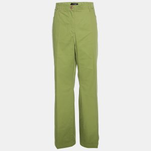 Elena Miro Green Stretch Cotton Wide Leg Pants XL, Clothing - Luxury Closet catalog