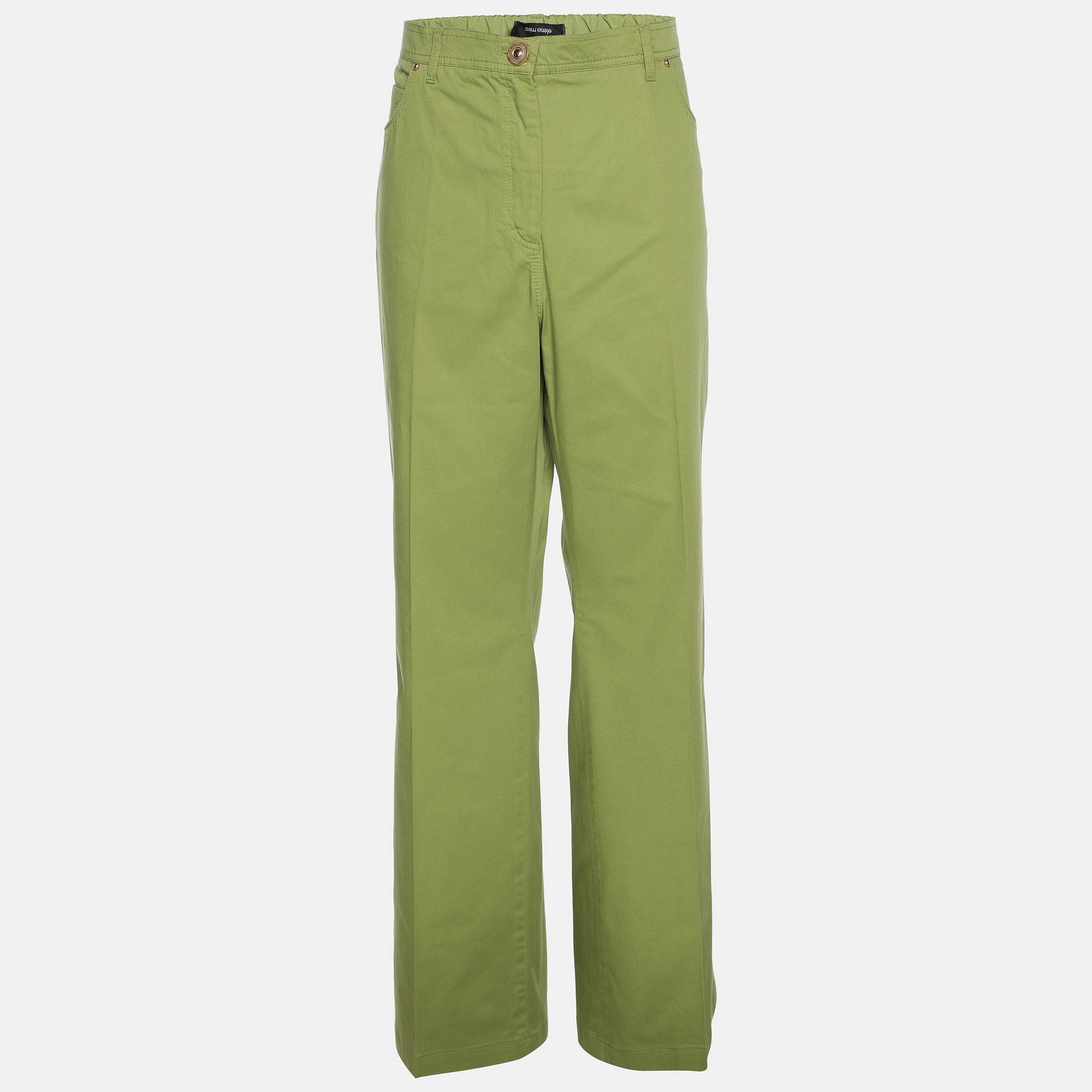 Elena Miro Green Stretch Cotton Wide Leg Pants XL, Clothing - Luxury Closet catalog