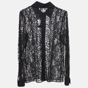 Elie Saab Black Lace Sheer Shirt XS, Shirts & Tops - Luxury Closet