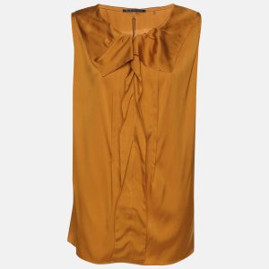 Elie Tahari Yellow Pepper Stretch Silk Andrea Blouse XL, Shirts & Tops - Luxury Closet