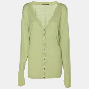Elie Tahari Green Stretch Knit Sammy Long Sleeve Sweatshirt XXL, Sweaters & Cardigans - Luxury Closet