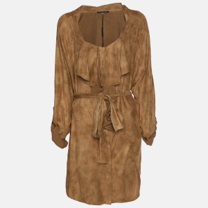 Elie Tahari Brown Velvet Melrose Belted Tunic XL, Shirts & Tops - Luxury Closet