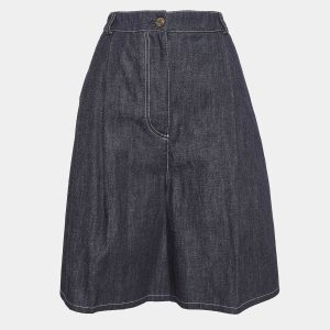 Emilia Wickstead Navy Denim Flared Shorts M, Shorts - Luxury Closet