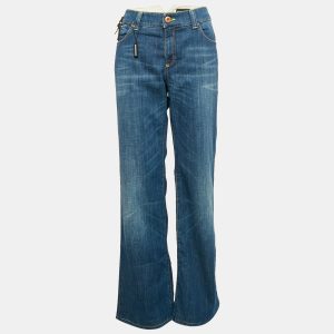 Emporio Armani Blue Washed Denim Flared Denim L Waist 36", Jeans - Luxury Closet catalog