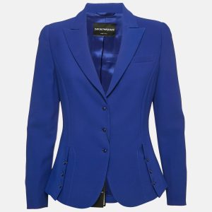 Emporio Armani Blue Textured Crepe Button Detail Blazer M, Coats & Jackets - Luxury Closet catalog