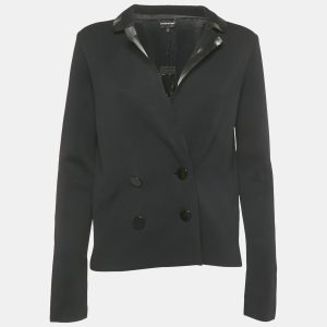 Emporio Armani Black Knit Double Breasted Blazer S, Coats & Jackets - Luxury Closet catalog