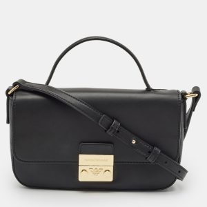 Emporio Armani Black Faux Leather Top Handle Bag, Satchels - Luxury Closet catalog