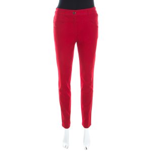 Escada Garnet Red Stretch Denim Teresa Straight Leg Jeans S, Jeans - Luxury Closet