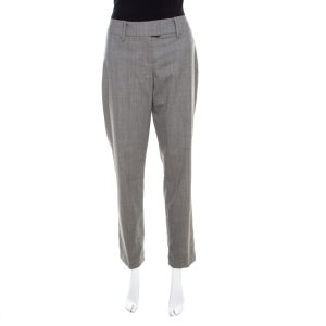 Escada Grey Stretch Wool Slit Detail Tapered Trousers M, Clothing - Luxury Closet catalog