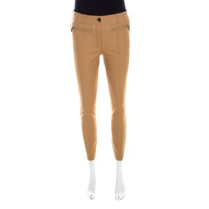 Escada Brass Brown Stretch Denim Zip Detail Tualea Skinny Jeans S, Jeans - Luxury Closet