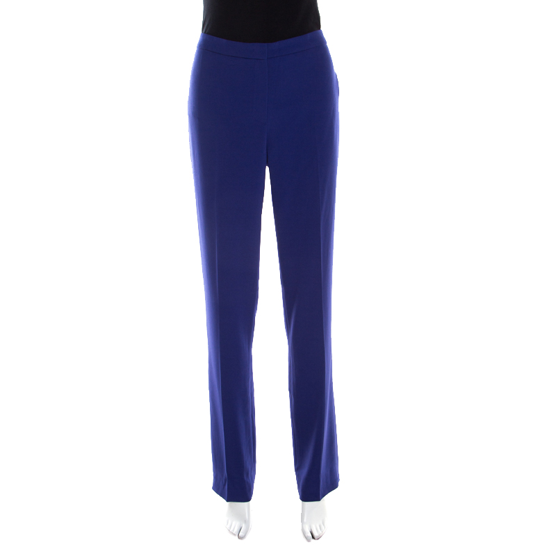 Escada Bluebell Blue Crepe High Waist Tovah Trousers M, Clothing - Luxury Closet catalog